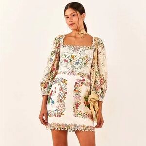 FARM Rio Delicate Forest Scarves Mini Dress